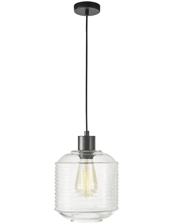 Marconi Single Pendant Light Clear Glass 18cm image 1