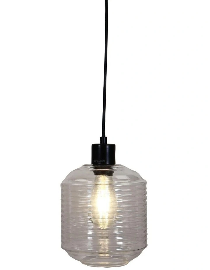 Marconi Single Pendant Light Clear Glass 18cm image 2