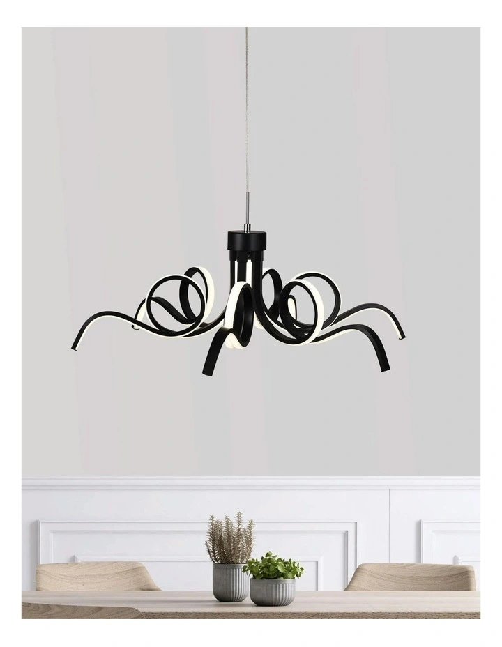 Noodle Tricolour LED Pendant Light Black 70cm image 3