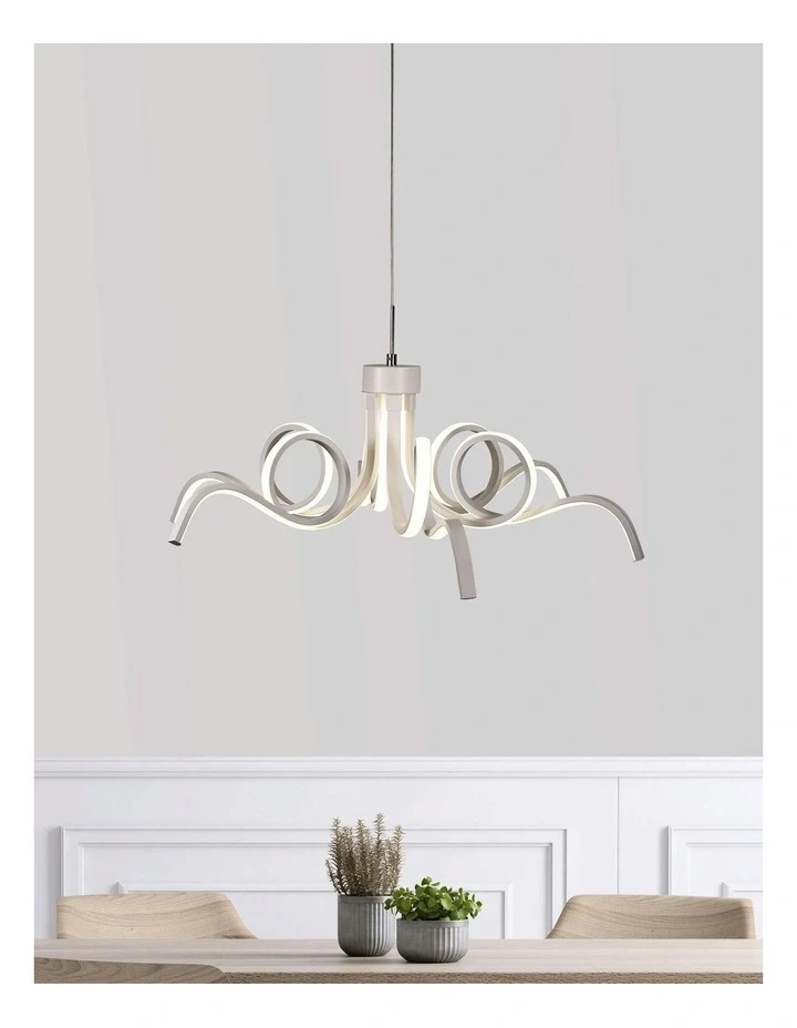 Noodle Tricolour LED Pendant Light White 70cm image 3