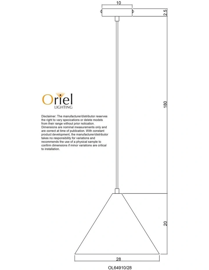 Conic Stylish Conical Pendant Light White 28cm image 4