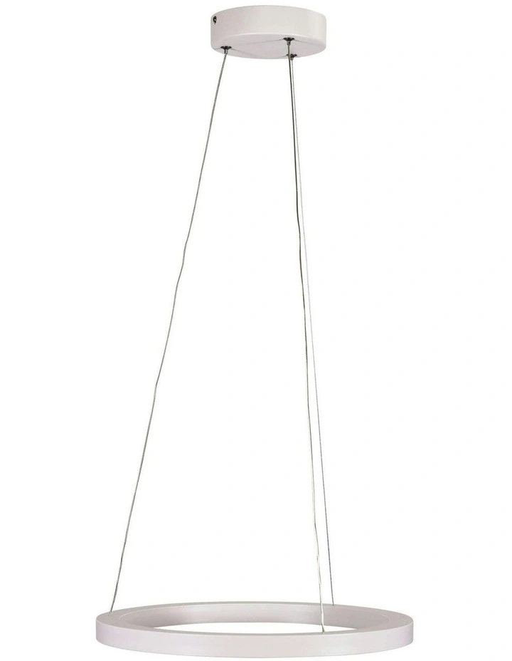 Nebula Modern Tricolour LED Halo Pendant Light White 40cm image 2