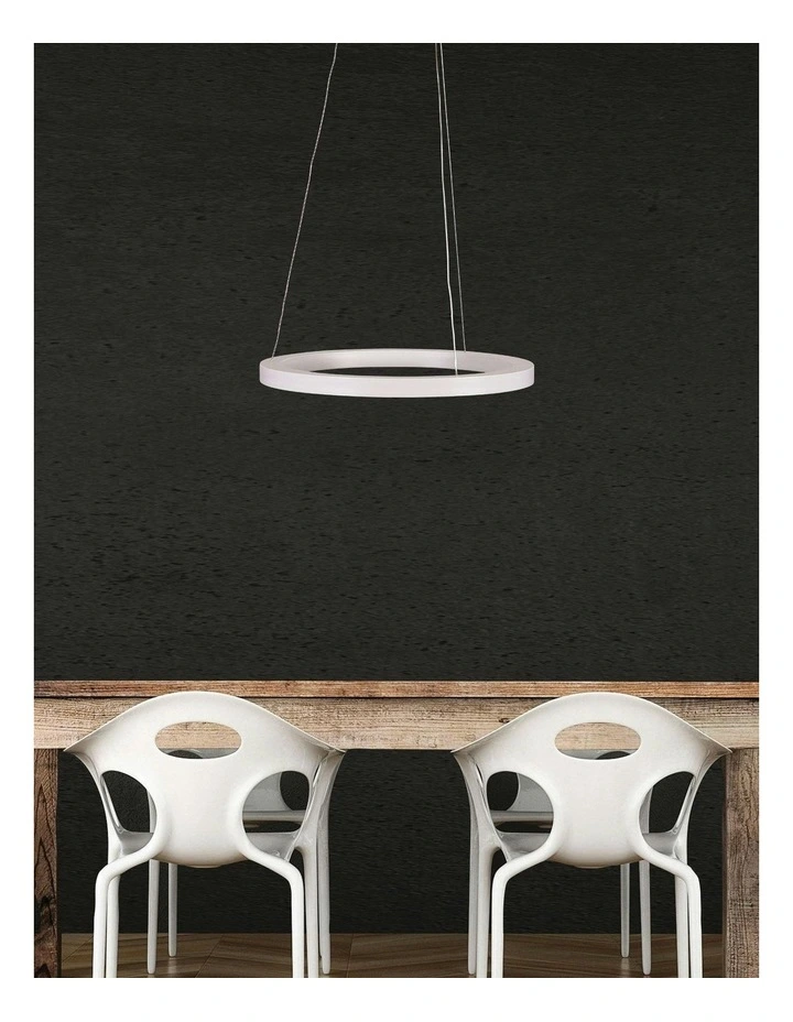 Nebula Modern Tricolour LED Halo Pendant Light White 40cm image 3