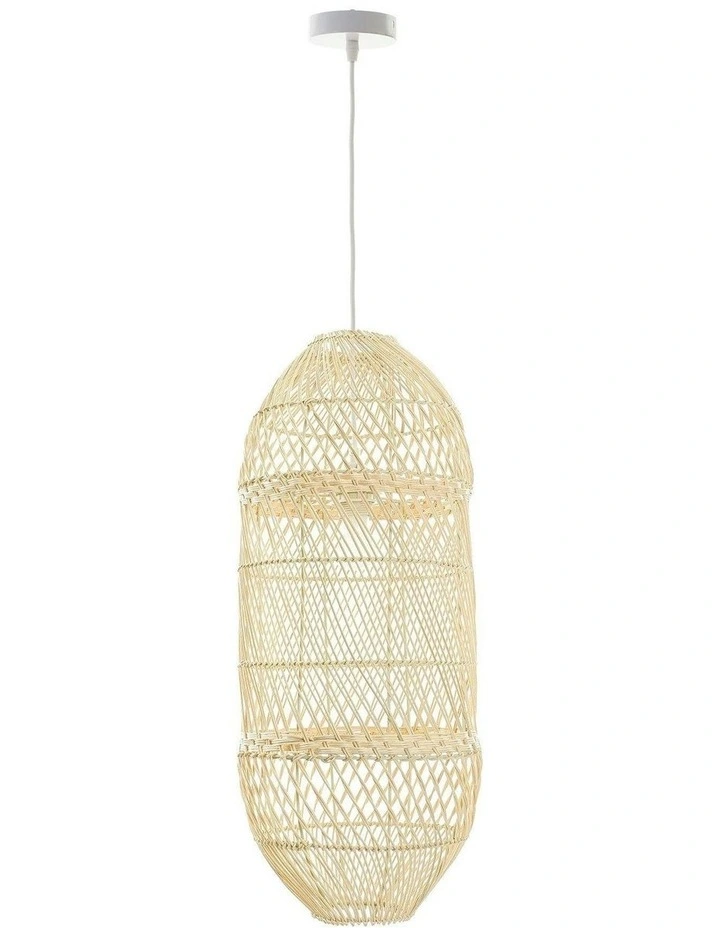 Zinnia Rattan Pendant Light - Small image 1