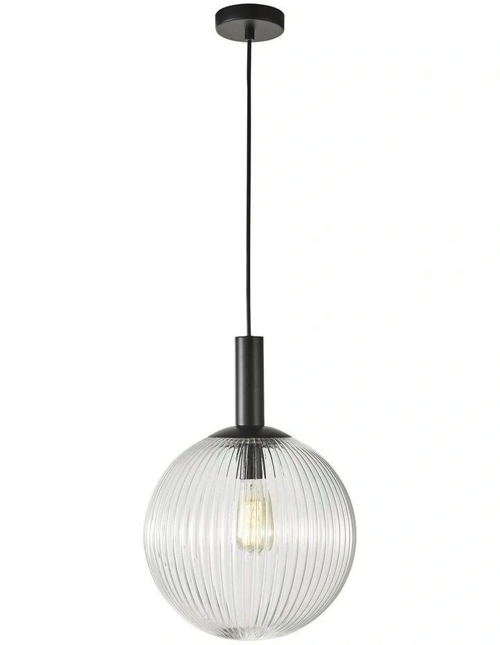 Legarno Single Pendant Light Clear Glass 30cm image 1