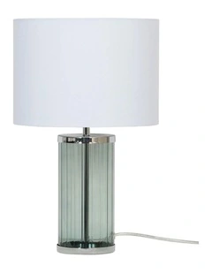 Nizio Green Glass Table Lamp With White Shade