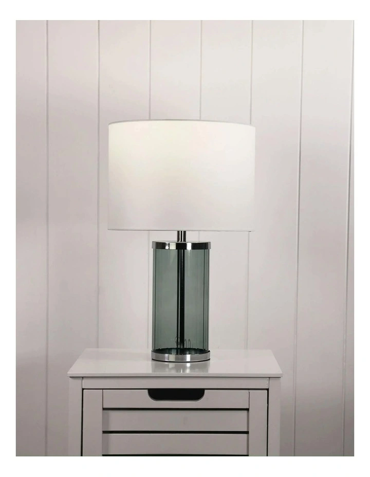 Nizio Green Glass Table Lamp With White Shade image 2