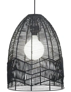 Serang Cane Pendant Light Shade Only Black 35cm