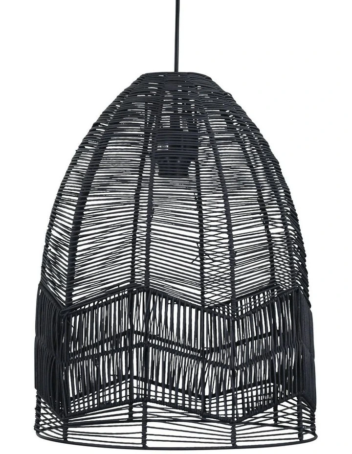 Serang Cane Pendant Light Shade Only Black 35cm image 2