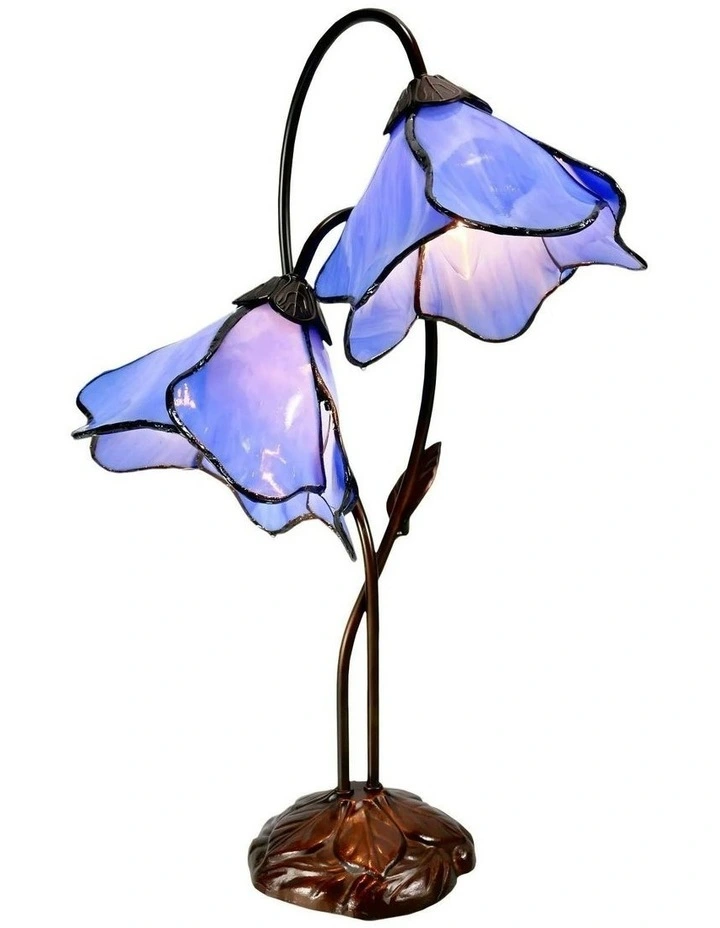 Twin Lotus Lamp Blue image 2