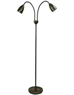 Stan Twin Floor Lamp Antique Brass