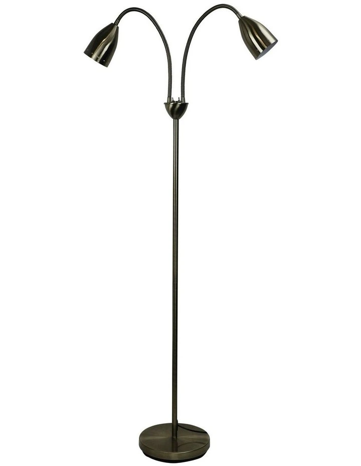 Stan Twin Floor Lamp Antique Brass image 1