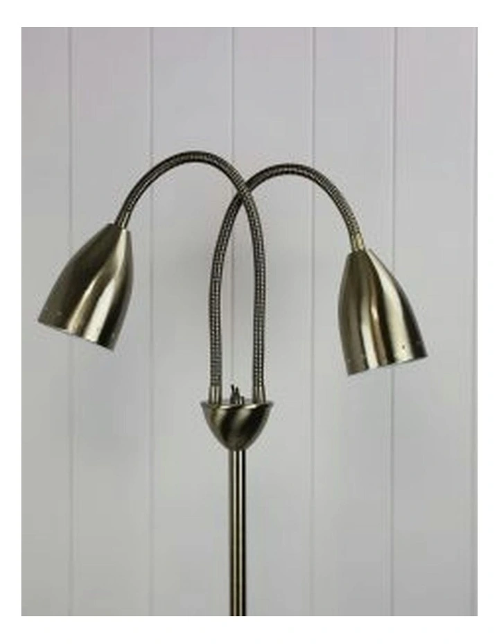 Stan Twin Floor Lamp Antique Brass image 2