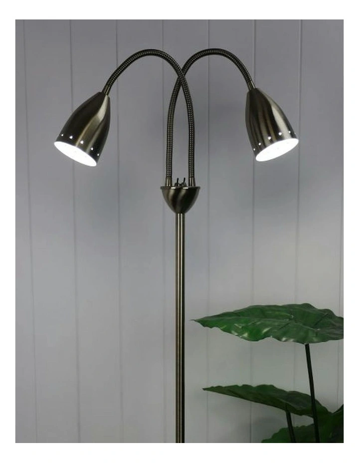 Stan Twin Floor Lamp Antique Brass image 3