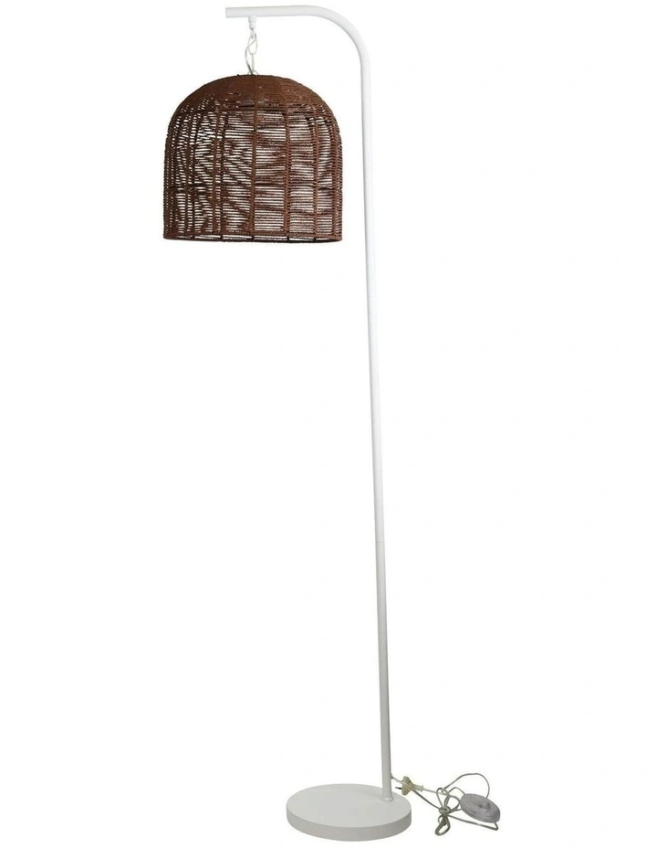 Jess Floor Lamp With White Base And Poppa Shade image 1