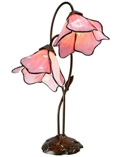 Twin Lotus Lamp Pink
