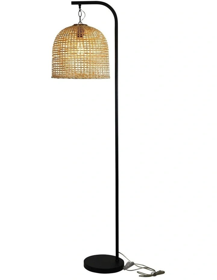 Jess Floor Lamp With Black Base And Batur Shade image 1