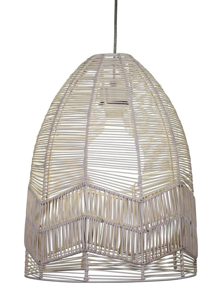 Serang Cane Pendant Light Shade Only White 35cm image 1