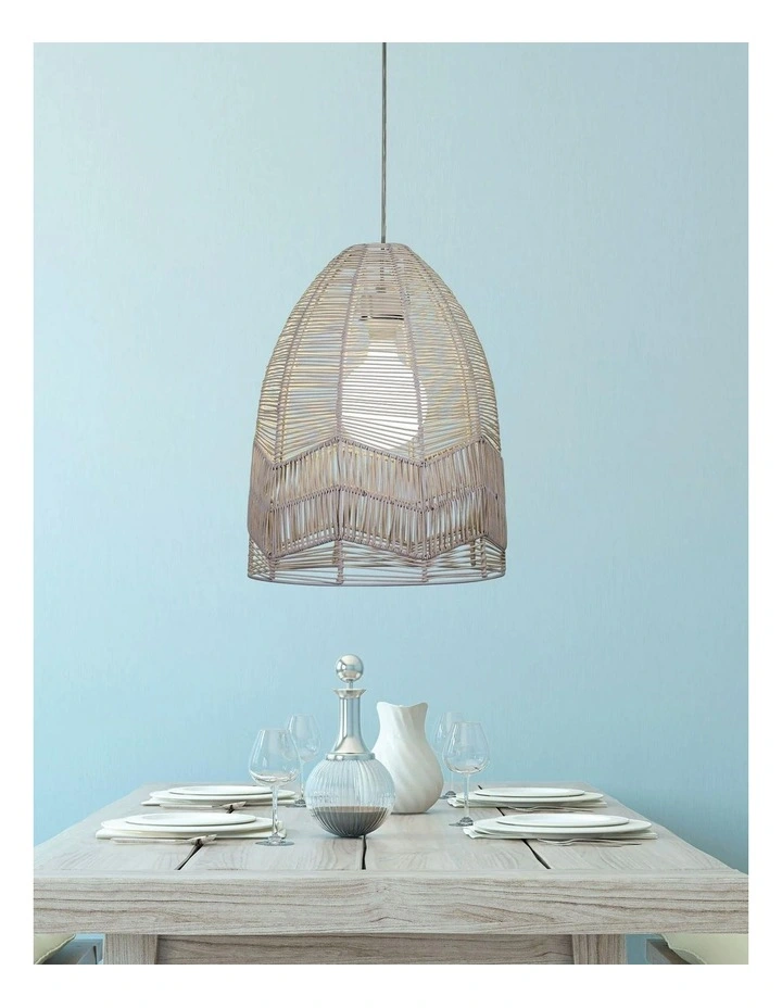 Serang Cane Pendant Light Shade Only White 35cm image 3