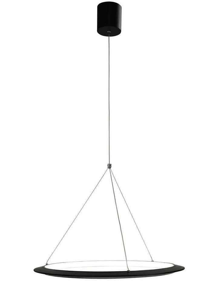 Saturn Modern Tricolour LED Halo Pendant Light Black 60cm image 2