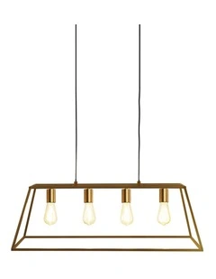 Wainscott Hamptons Style Classic Pendant Light Satin Brass 4lt