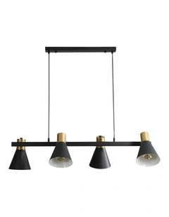Norbert 4lt Linear Spot Pendant Light Satin Brass