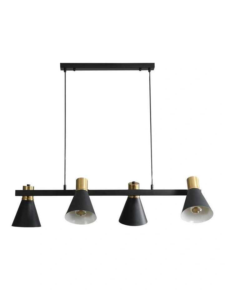 Norbert 4lt Linear Spot Pendant Light Satin Brass image 1
