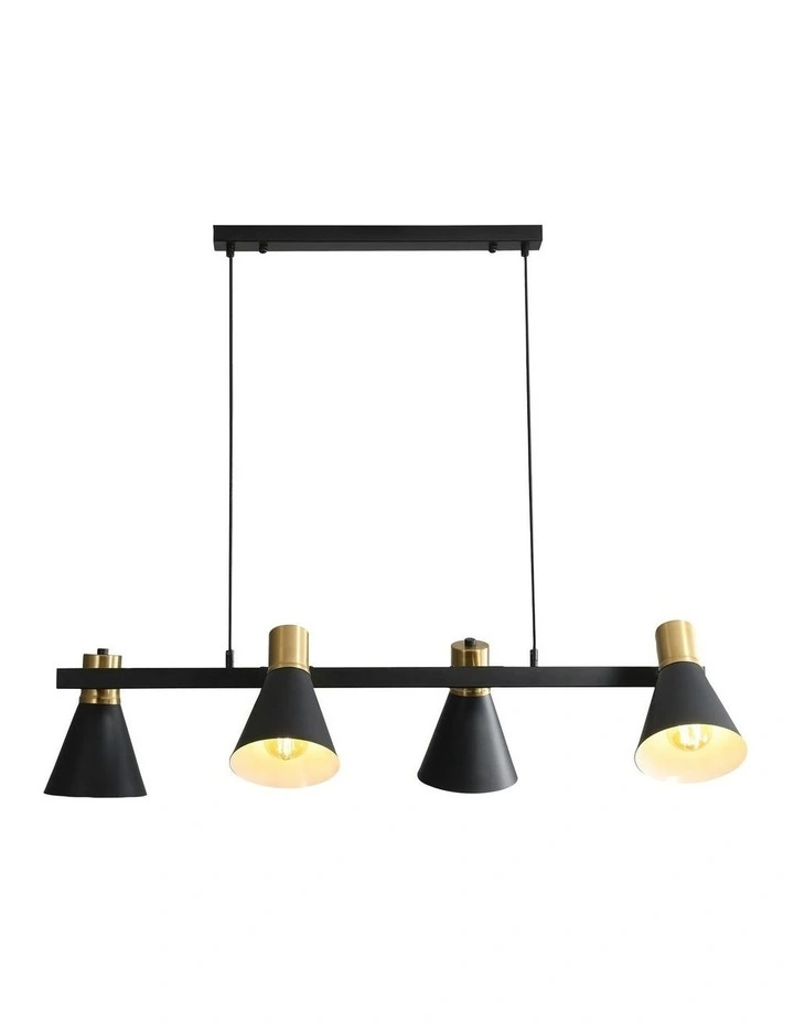 Norbert 4lt Linear Spot Pendant Light Satin Brass image 2