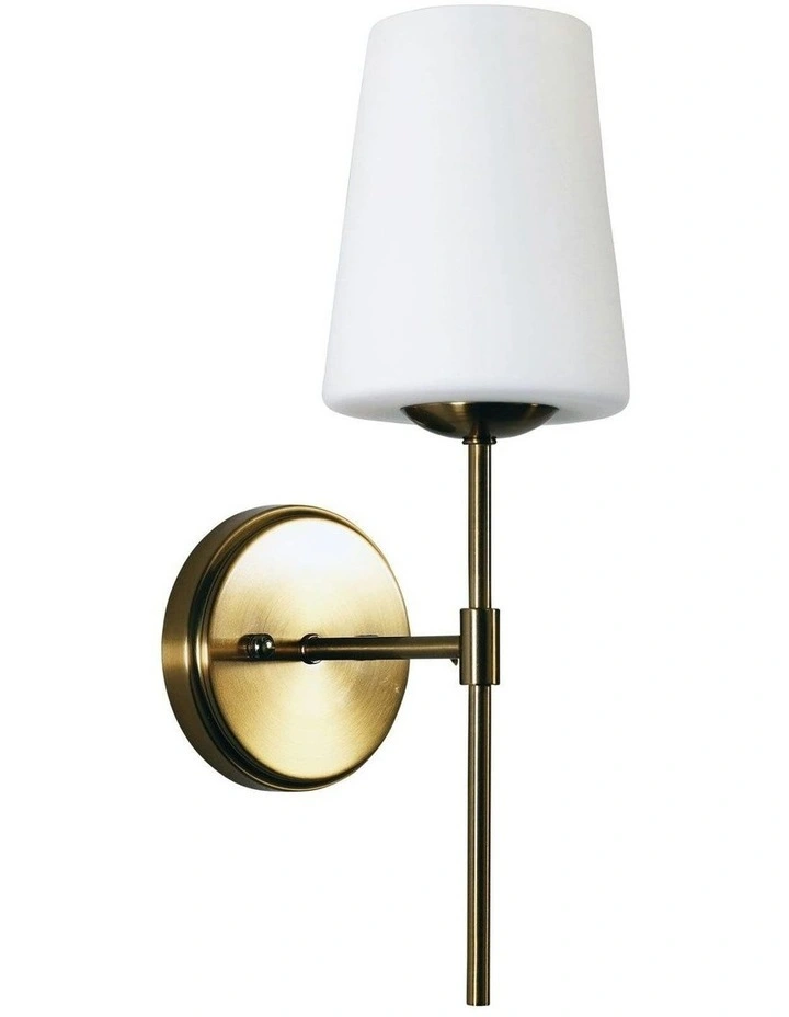 Kinbury Glass Wall Light Satin Brass image 1