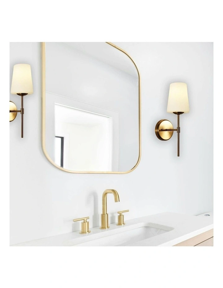 Kinbury Glass Wall Light Satin Brass image 3