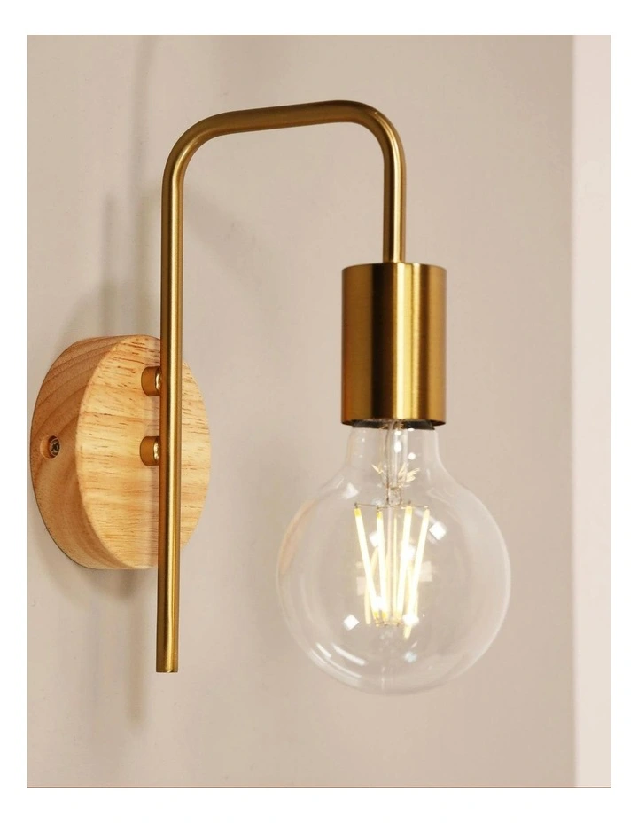 Lane Real Timber Wall Light Satin Brass image 2