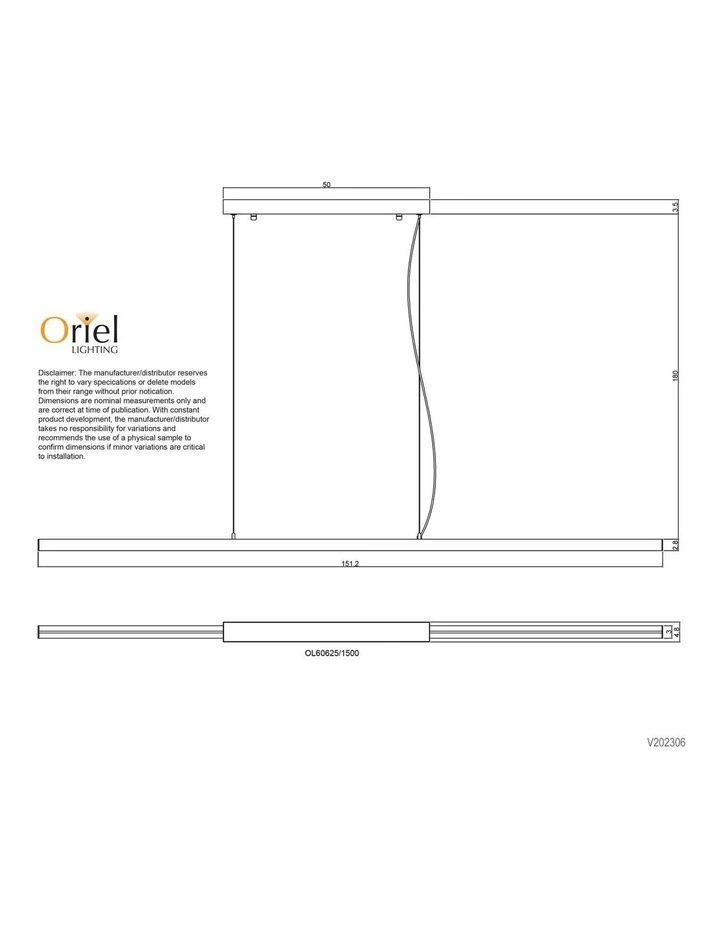 Shard Slimline Tricolour LED Pendant Light Black 1500cm image 5