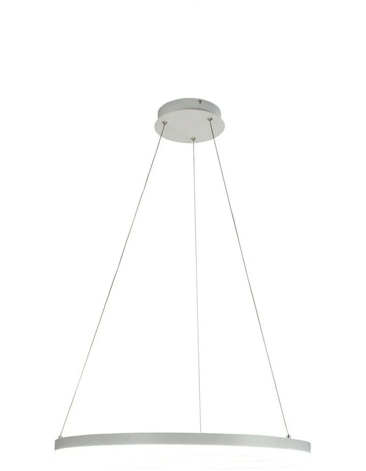 Cronus Modern Tricolour LED Halo Pendant Light White 60cm image 1