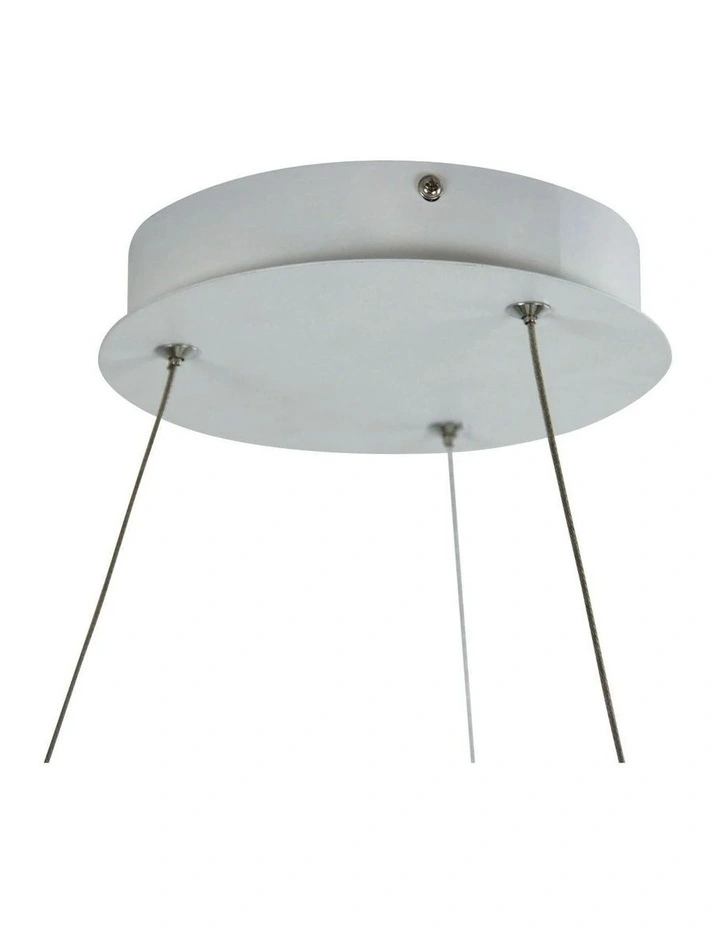 Cronus Modern Tricolour LED Halo Pendant Light White 60cm image 4