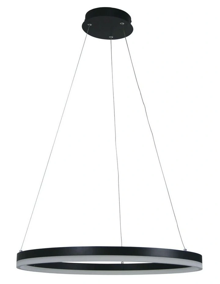 Cronus Modern Tricolour LED Halo Pendant Light Black 60cm image 1