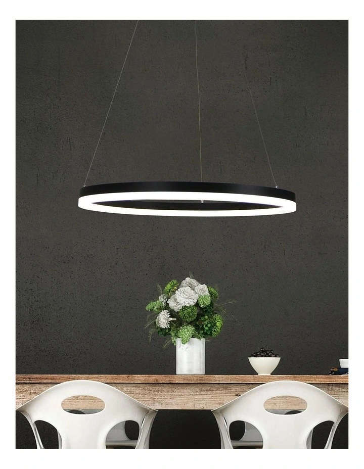 Cronus Modern Tricolour LED Halo Pendant Light Black 60cm image 2