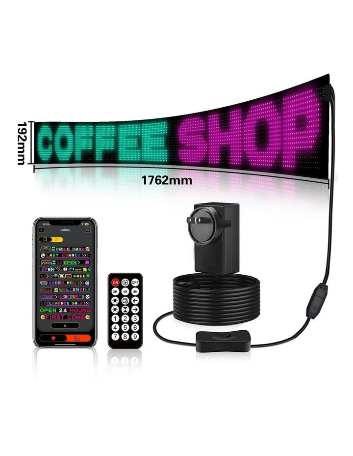 Programmable LED Matrix Panel Flexible Screen IP65 with APP Control 192*1762mm image 2