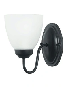Rochester Traditional Glass Wall Light Black 1lt