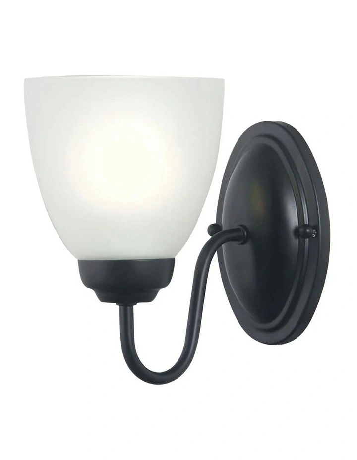 Rochester Traditional Glass Wall Light Black 1lt image 3