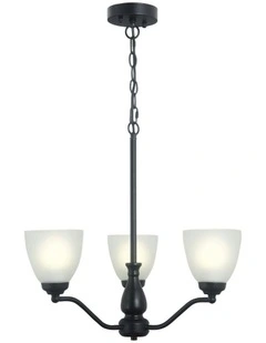 Rochester Traditional Glass Pendant Light Black 3lt