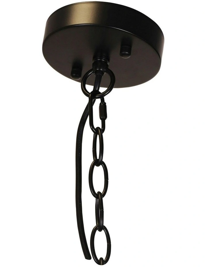 Rochester Traditional Glass Pendant Light Black 3lt image 4