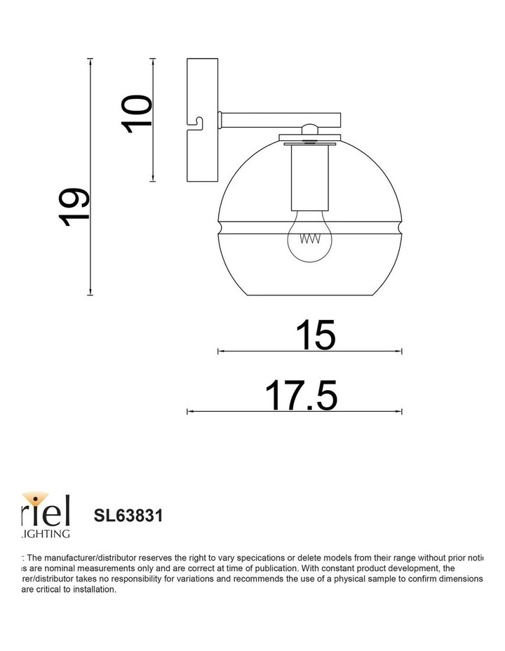 Reno Wall Light Clear Glass image 3