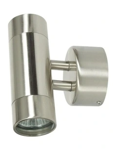 Comma Outdoor Up-Down Wall Light Brushed Chrome 2lt 240v