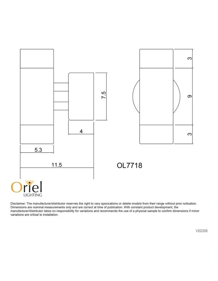 Comma Outdoor Up-Down Wall Light Brushed Chrome 2lt 240v image 2