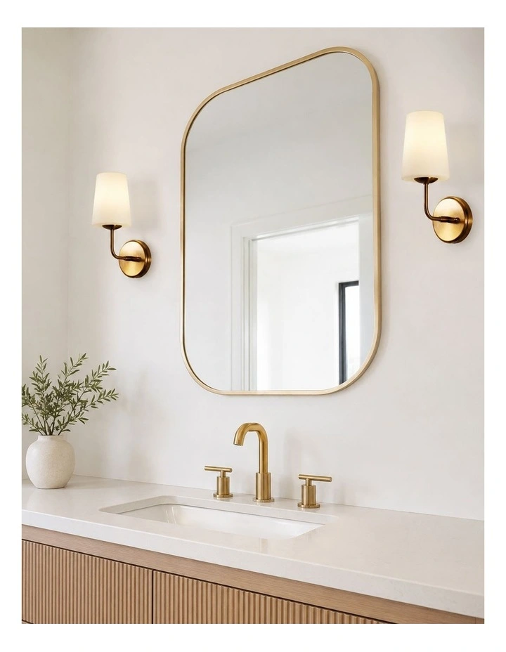 Hopley Glass Wall Light Satin Brass image 2