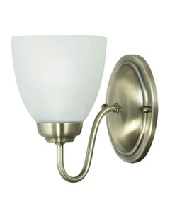 Rochester Traditional Glass Wall Light Antique Brass 1lt