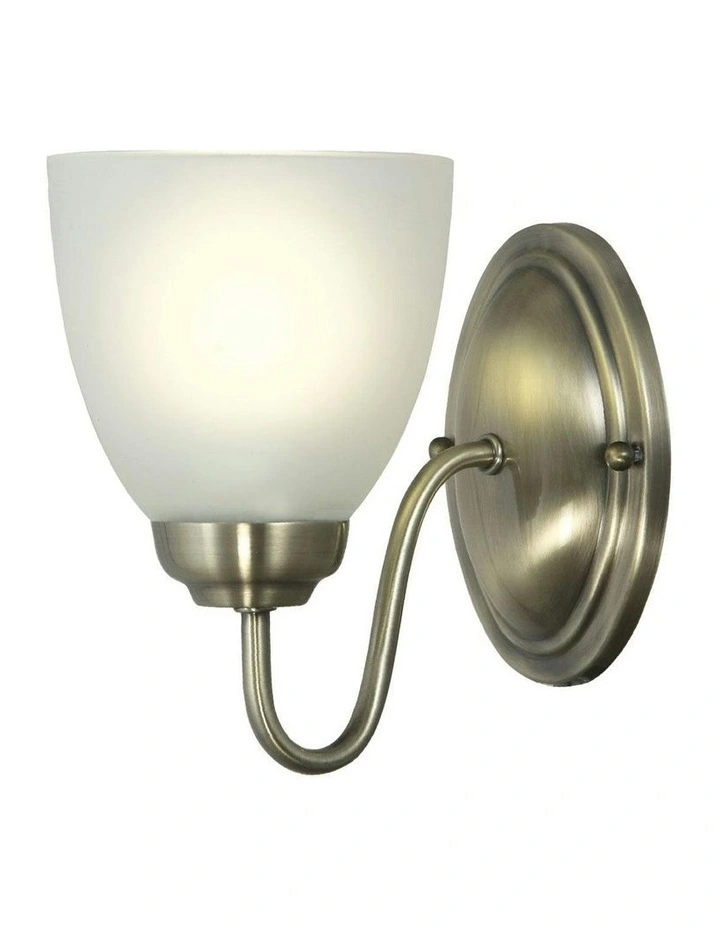 Rochester Traditional Glass Wall Light Antique Brass 1lt image 3