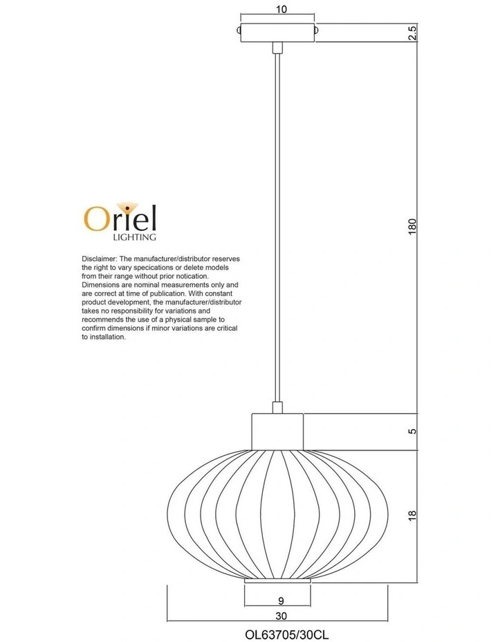 Miller Pendant Light Clear 30cm image 4