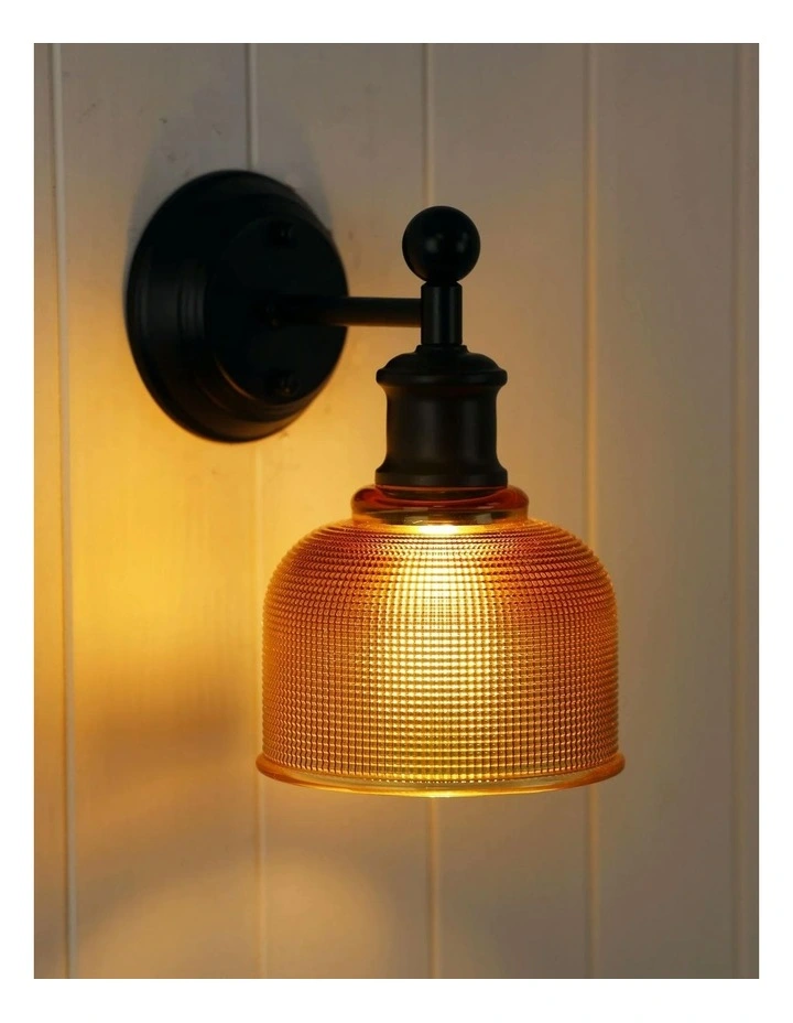 Brighton Wall Light Black/Amber image 2