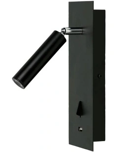 Hotel 3w LED Spot With Usb & Switch Black